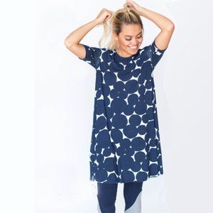 Agnes & Dora Swing Tunic, Navy Dot